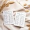 Baby Shower Trivia Game Cards, 50-Pack, 5x7 Inches, Minimalist Design, White, Answer Sheet Included